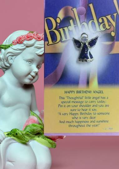 Happy Birthday Angel Brooch